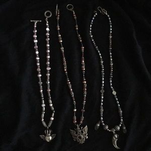 Pearl sterling semi precious gem necklaces